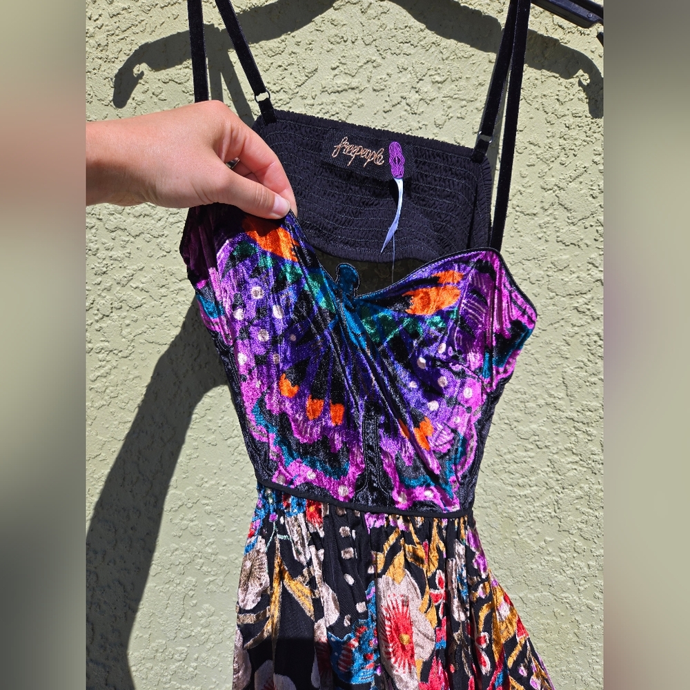 Free People Butterfly Wishes Velvet Maxi Dress - Picture 6 of 8